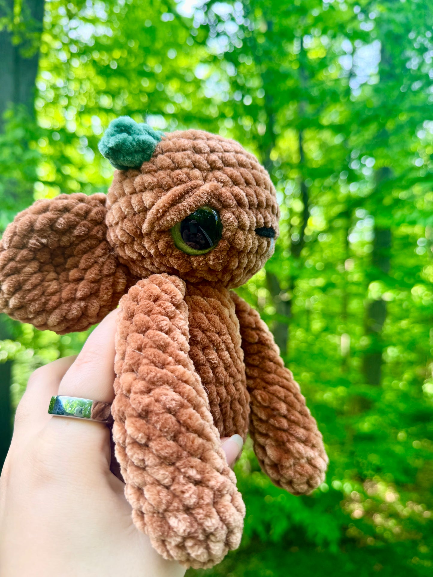 Forest Troll Crochet Plushie – Brown & Green