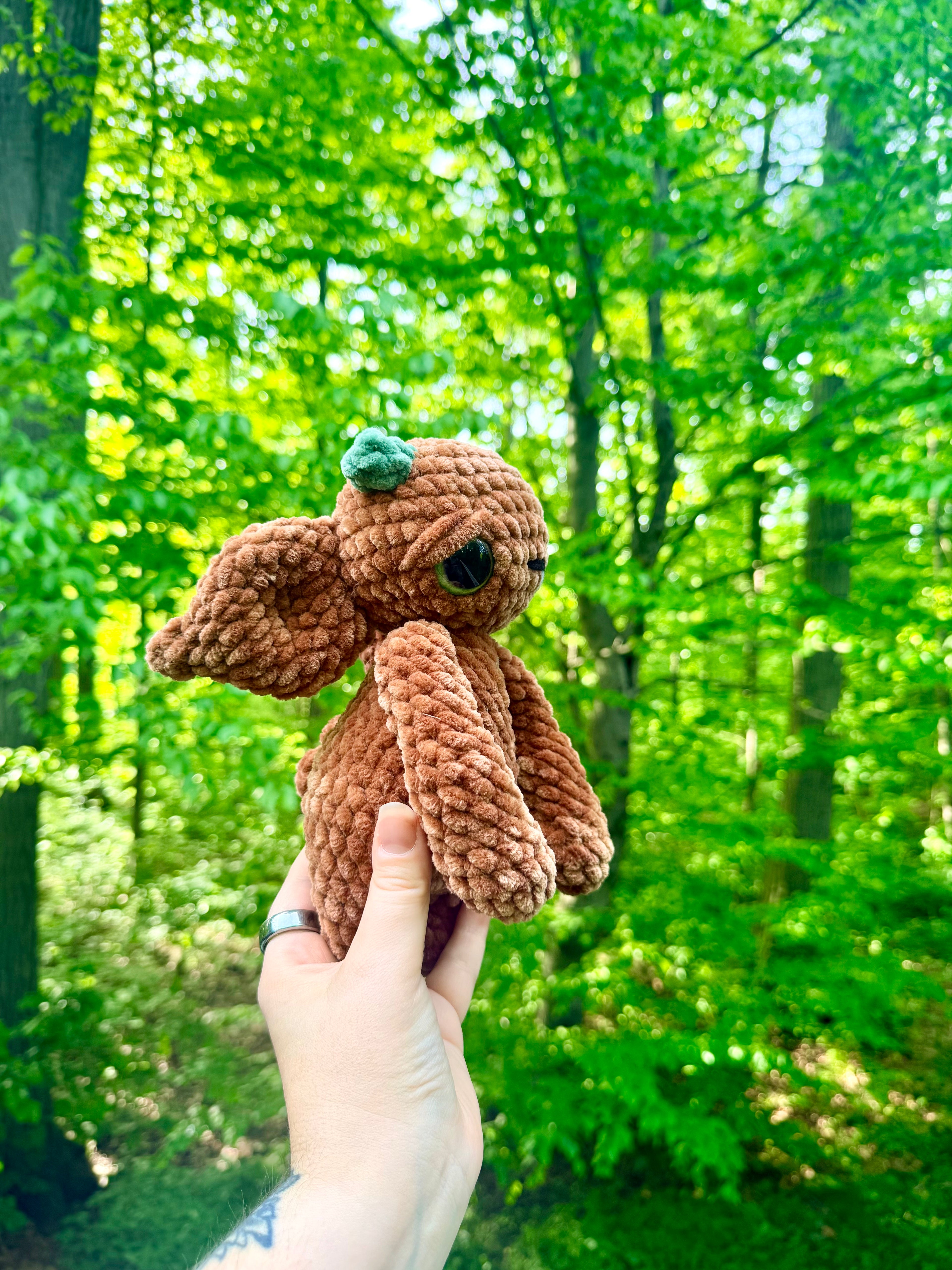 Forest Troll Crochet Plushie – Brown & Green