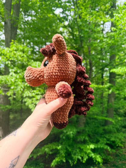 Brown Horse Crochet Plush
