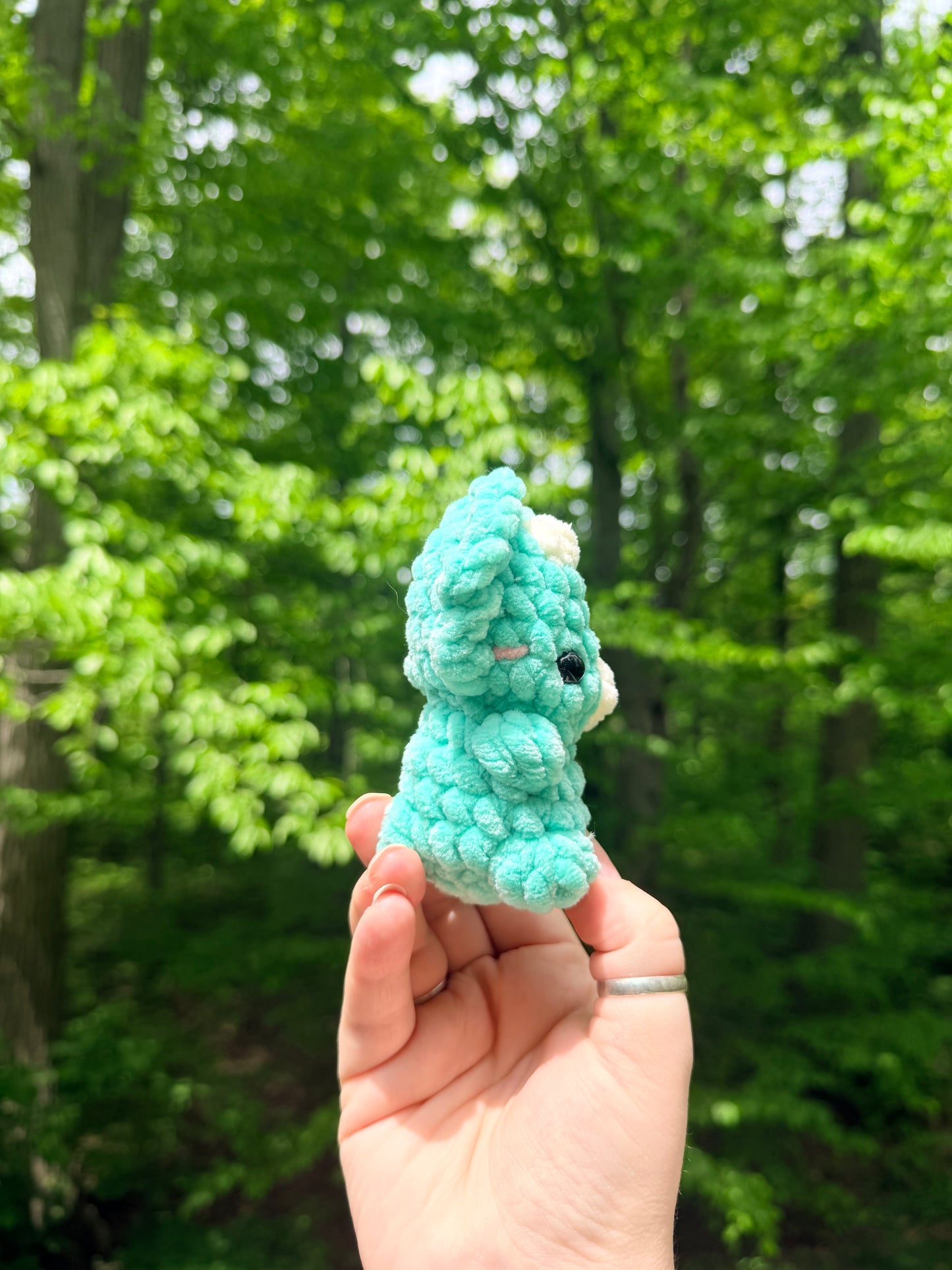 Dino Hatchling Crochet Plush – Triceratops