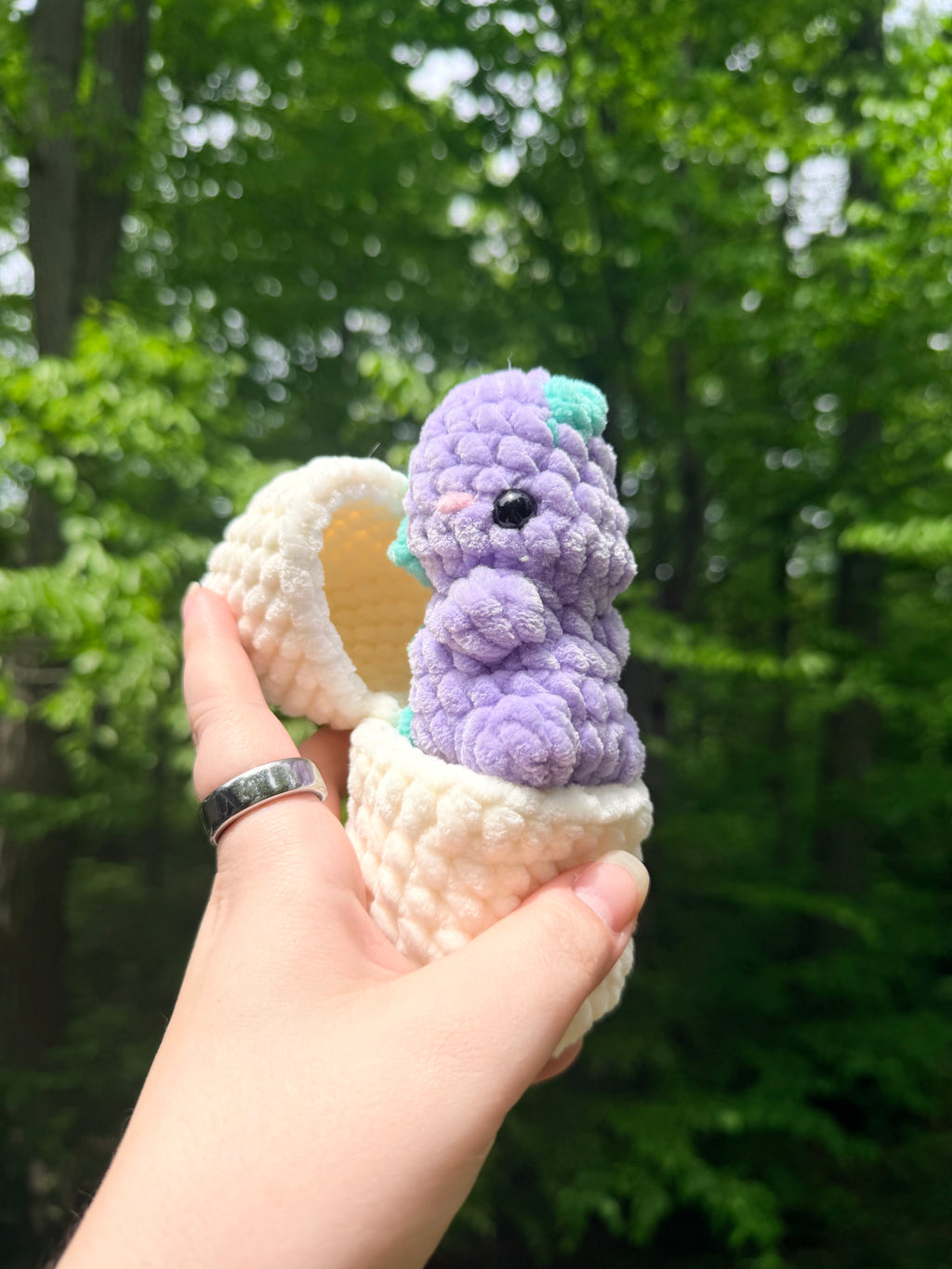 Dino Hatchling Crochet Plush – T-Rex