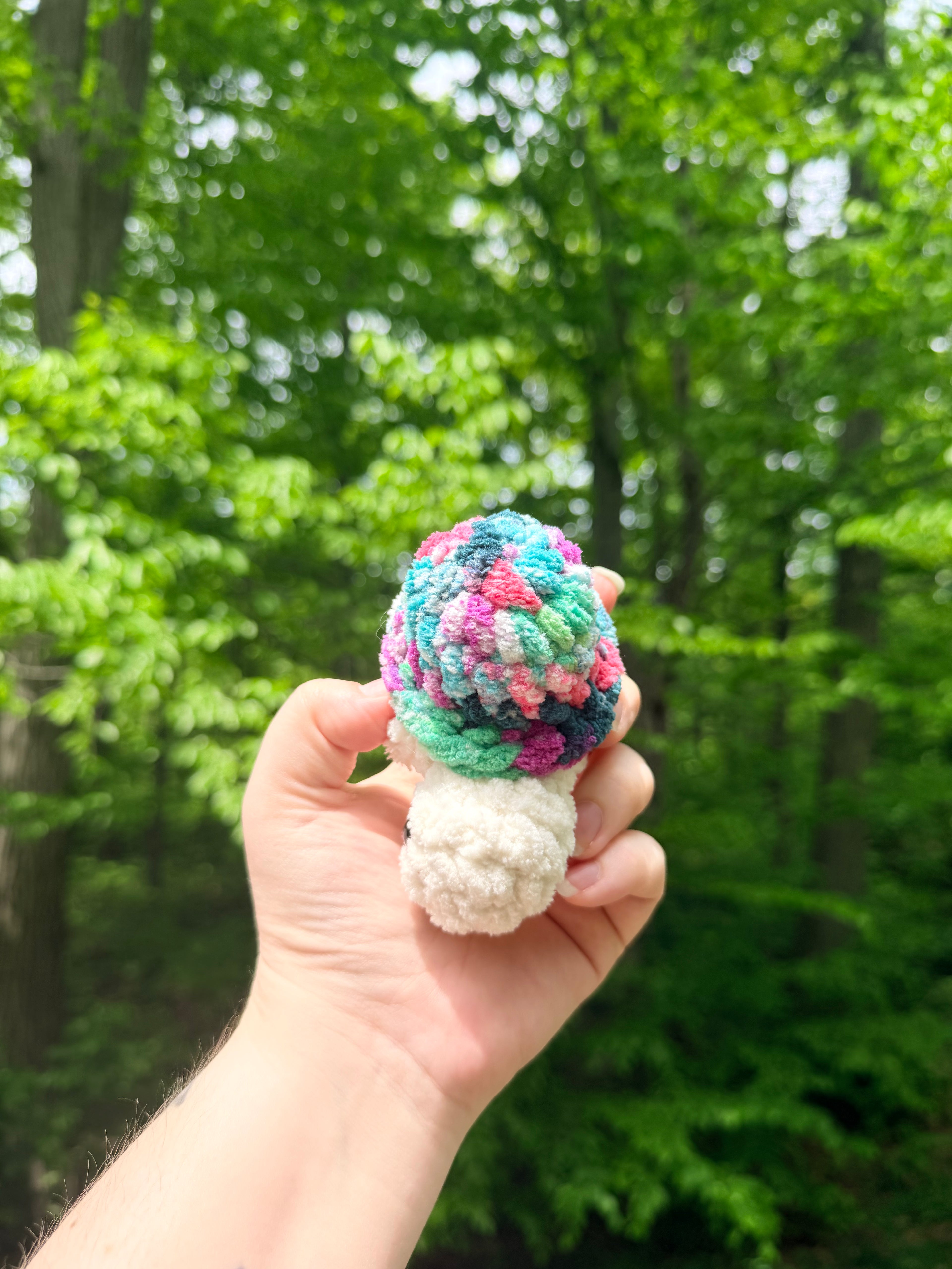 Turtle Hatchling Crochet Plush – Rainbow Shell